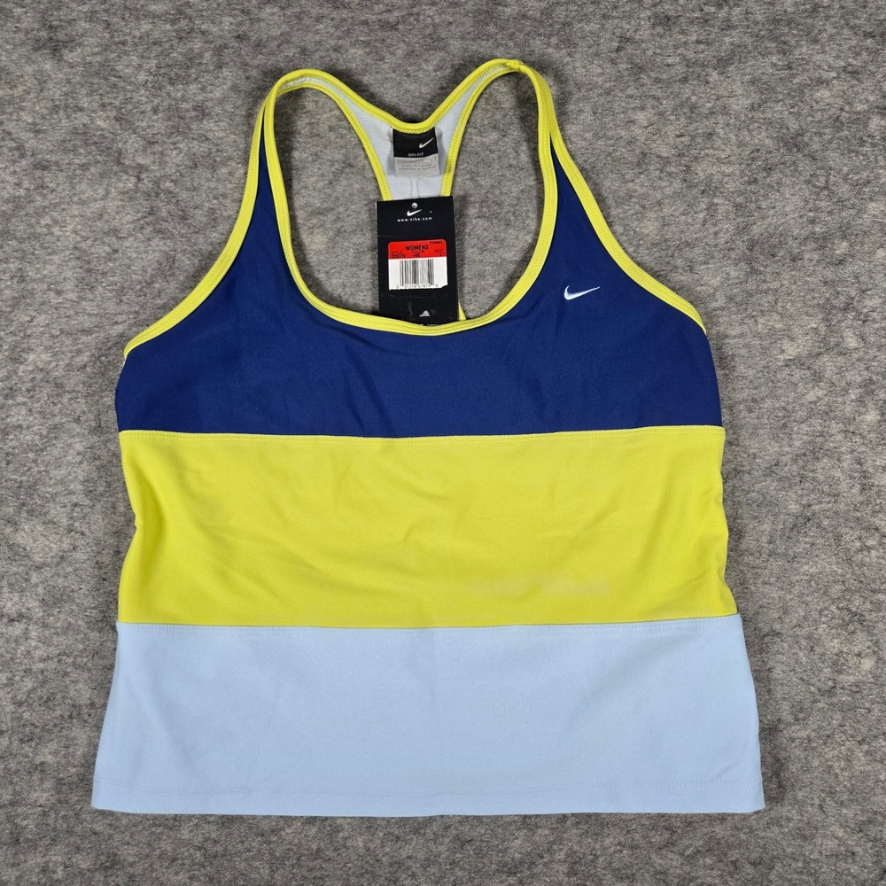 Nike Womens Multicolor Dri-FIT Colorblock Racerback Training Tank Top Large